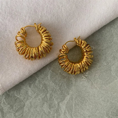 18K Gold Plated Spiralled Hoop Earrings