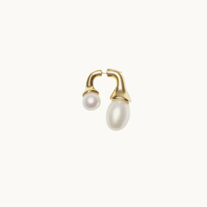 Front and Rear Pearl Earrings Plated in Gold or Silver