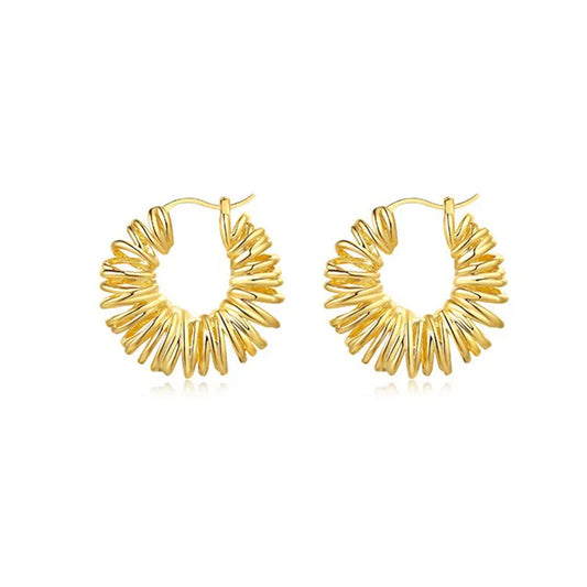 18K Gold Plated Spiralled Hoop Earrings