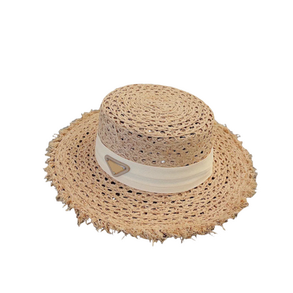 Fitted Raffia Flat Top Hat