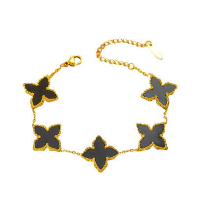 18K Gold Plated Clover Leaf Chain Link Bracelet